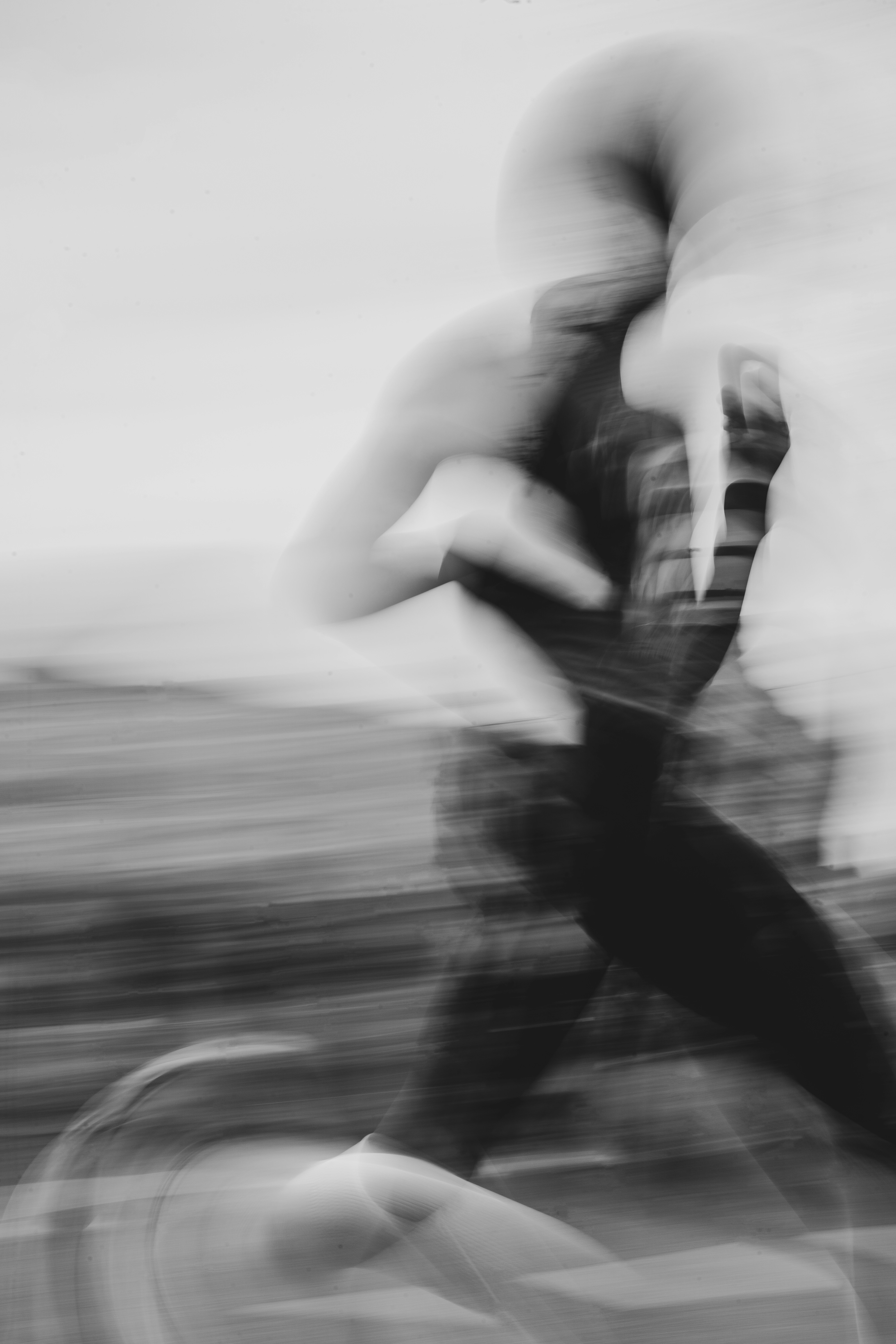 Blurred runner in motion